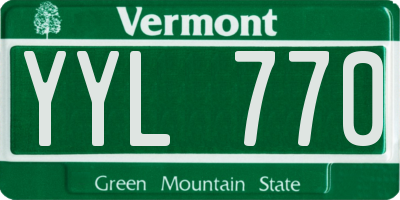 VT license plate YYL770