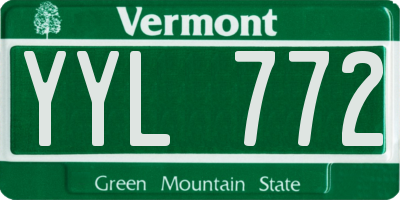 VT license plate YYL772