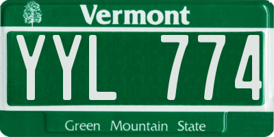 VT license plate YYL774