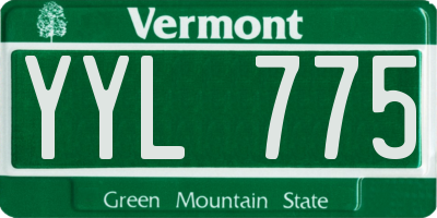 VT license plate YYL775
