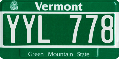 VT license plate YYL778
