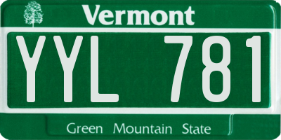 VT license plate YYL781