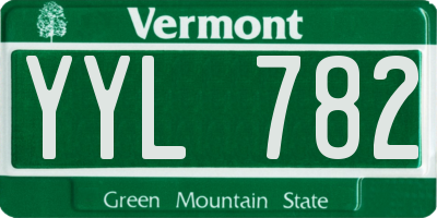 VT license plate YYL782