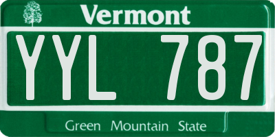 VT license plate YYL787