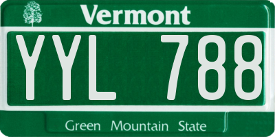 VT license plate YYL788