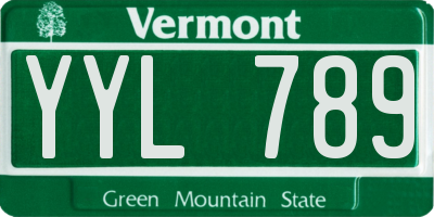 VT license plate YYL789