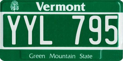 VT license plate YYL795