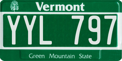 VT license plate YYL797