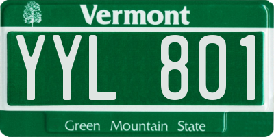 VT license plate YYL801