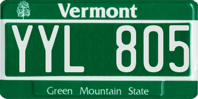 VT license plate YYL805