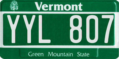 VT license plate YYL807