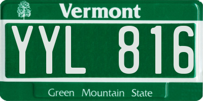 VT license plate YYL816