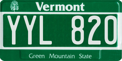 VT license plate YYL820