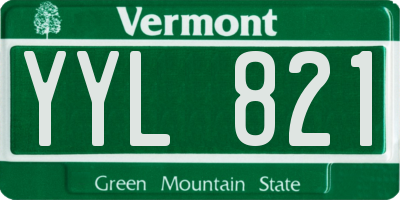 VT license plate YYL821