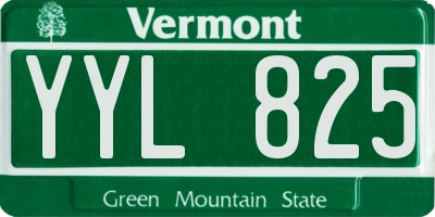 VT license plate YYL825