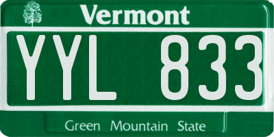 VT license plate YYL833