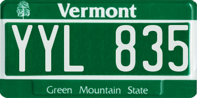 VT license plate YYL835