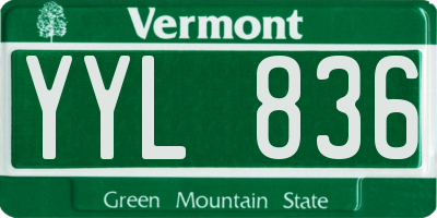 VT license plate YYL836