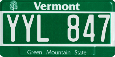 VT license plate YYL847