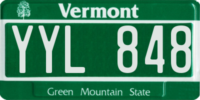 VT license plate YYL848