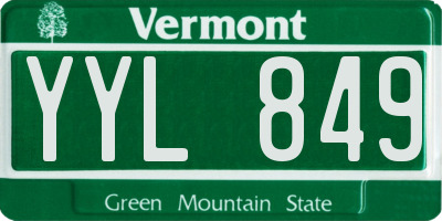 VT license plate YYL849
