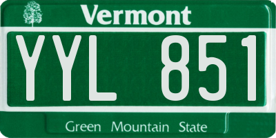 VT license plate YYL851