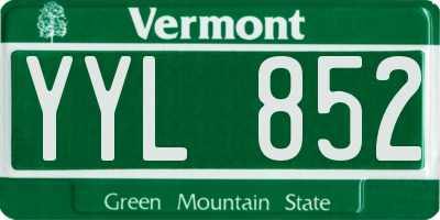 VT license plate YYL852