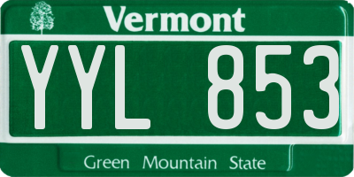 VT license plate YYL853