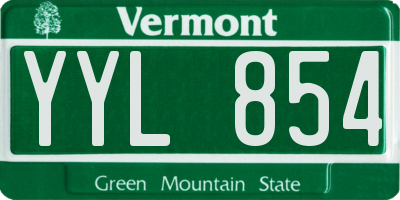 VT license plate YYL854