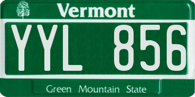 VT license plate YYL856