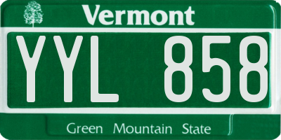 VT license plate YYL858