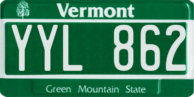 VT license plate YYL862