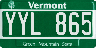 VT license plate YYL865