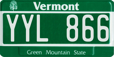 VT license plate YYL866