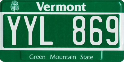 VT license plate YYL869