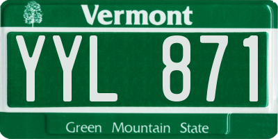 VT license plate YYL871
