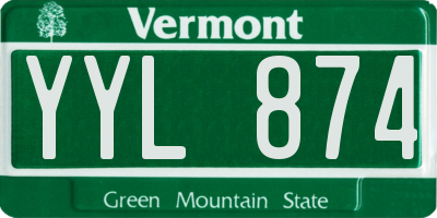 VT license plate YYL874