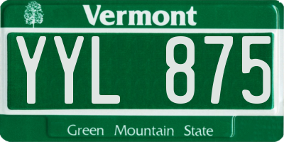 VT license plate YYL875