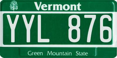 VT license plate YYL876