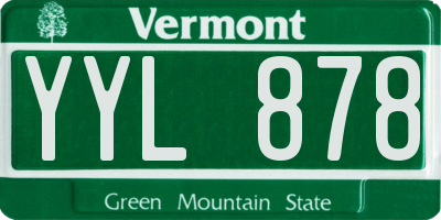 VT license plate YYL878