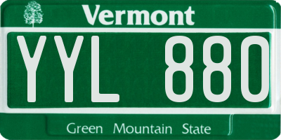 VT license plate YYL880