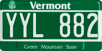 VT license plate YYL882