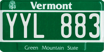 VT license plate YYL883