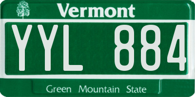 VT license plate YYL884