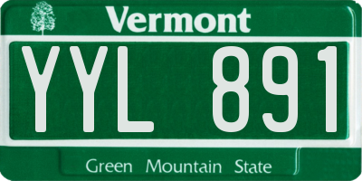 VT license plate YYL891