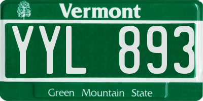 VT license plate YYL893