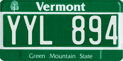 VT license plate YYL894