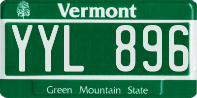 VT license plate YYL896