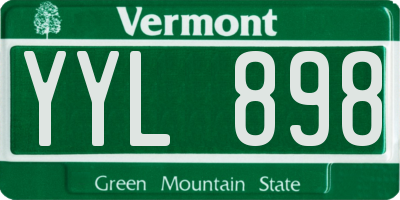 VT license plate YYL898