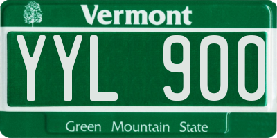 VT license plate YYL900